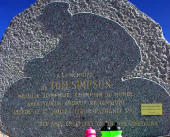 Memorial stone on Mont Ventoux